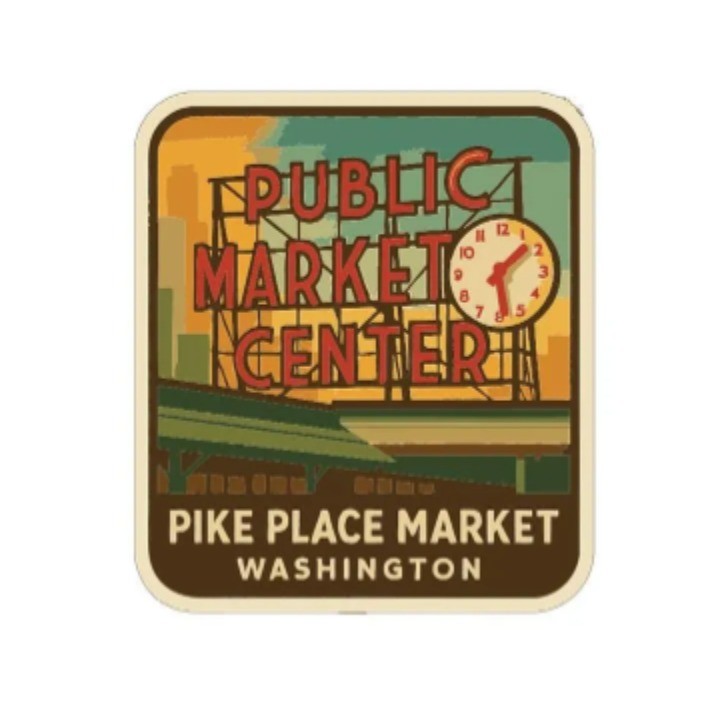Pike Place Market Washington Iron On Heat Transfer Vinyl HTV Die-Cut Symbolic