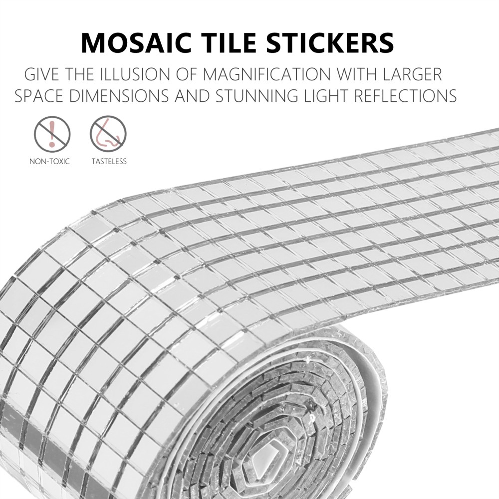 Self Adhesive Small Square Mirror Crafts Glass Mosaic Wall Decal