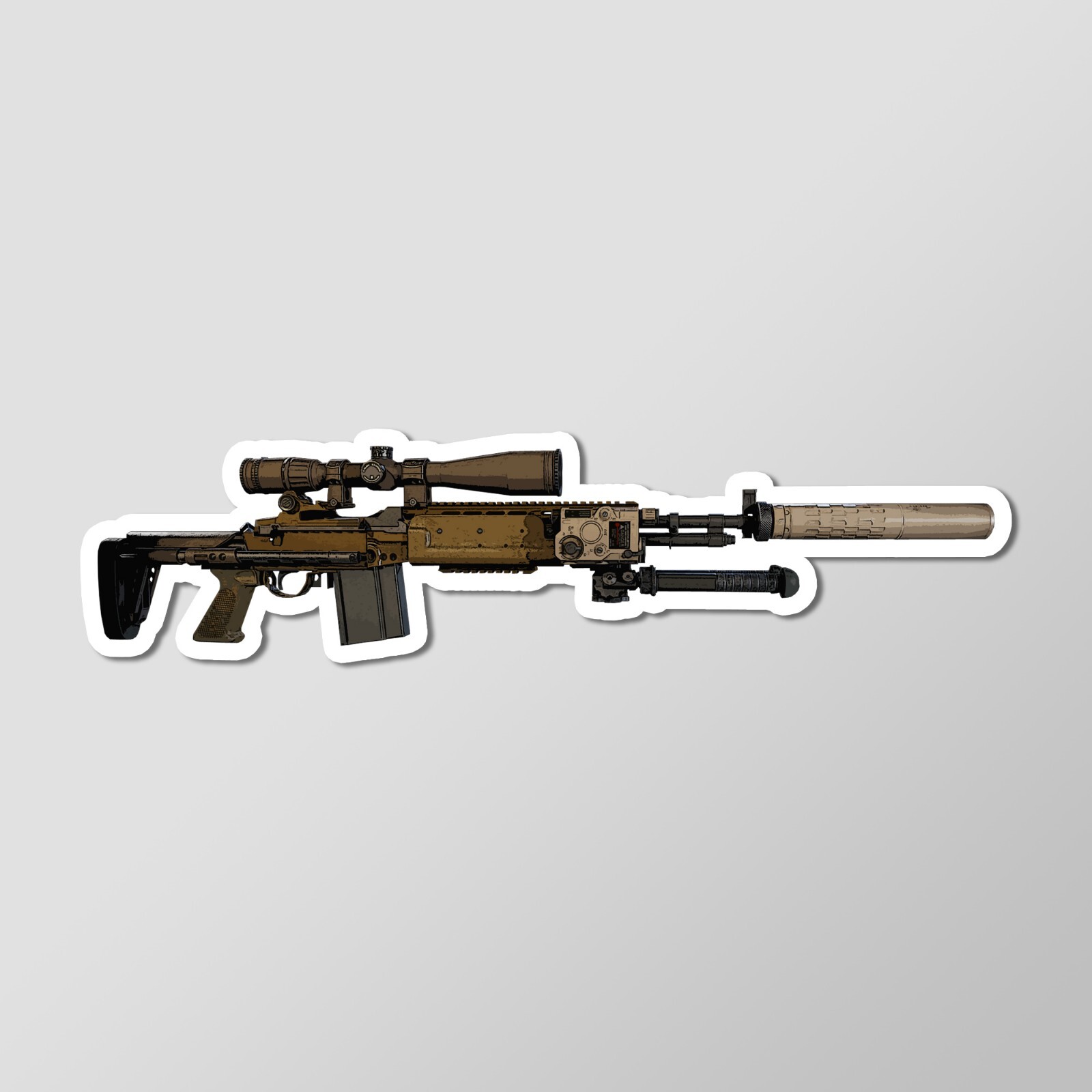 MK14 EBR DMR Rifle Gun Art – Laptop Sticker Vinyl 4" Wide