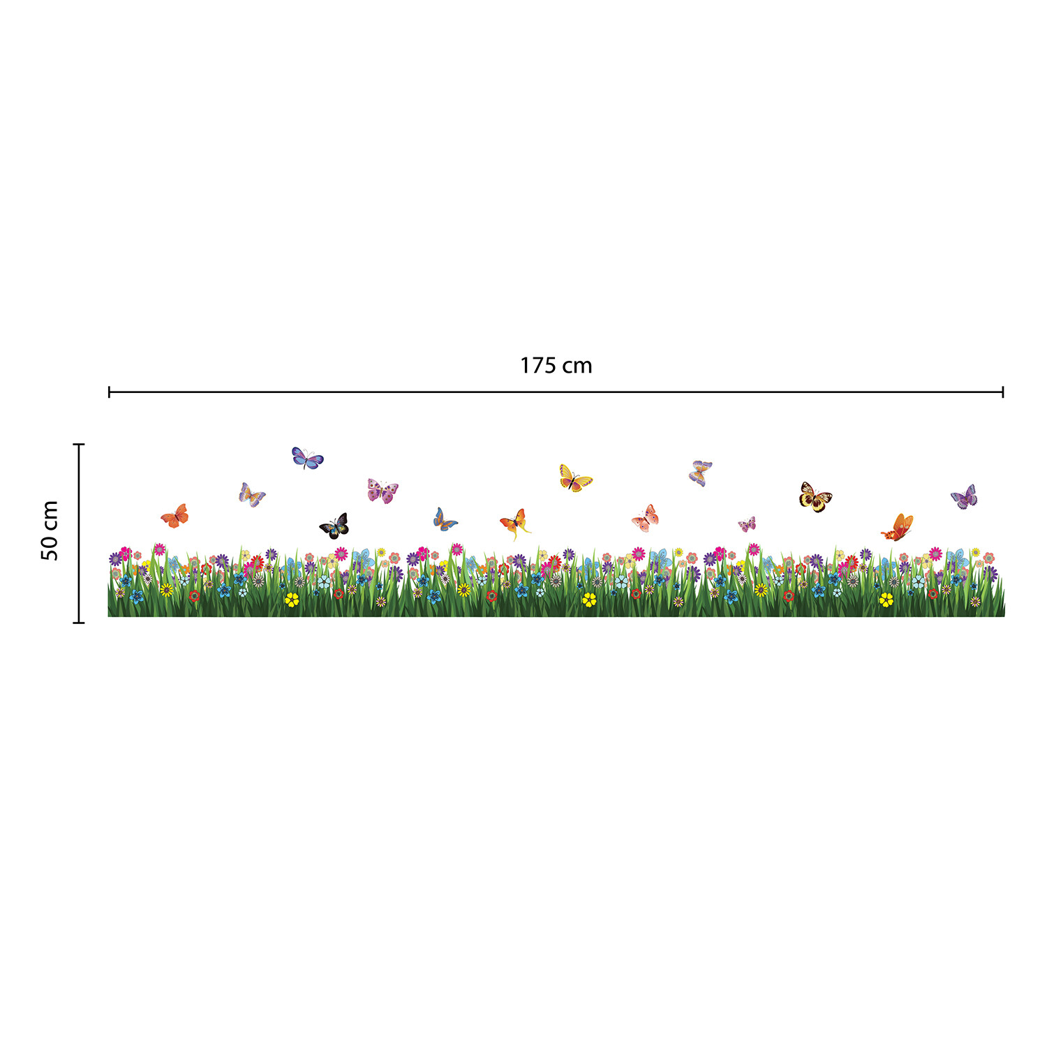 Walplus Spring Colorful Butterflies Grass Wall Stickers Decal Nursery Room Decor