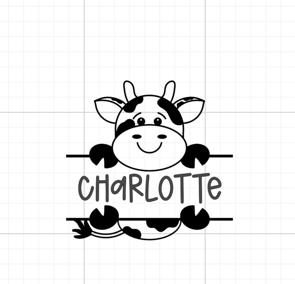 Personalized Baby Cow Nursery Wall Vinyl Decal. Perfect For A Boy Or Girls Room