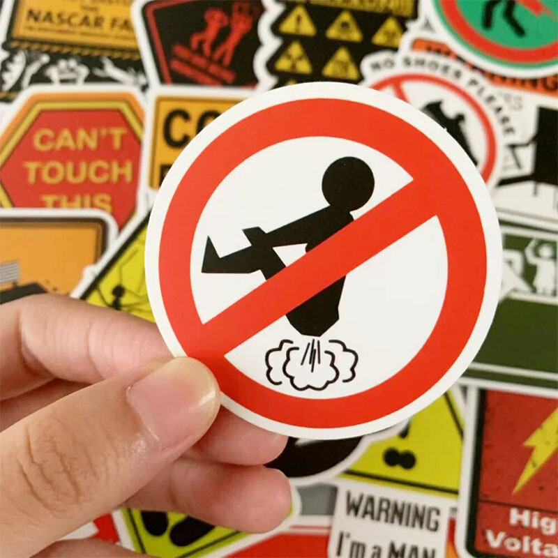 50PCS Funny Warning Caution Danger Signs Vinyl Decal Stickers Pack Laptop Phone