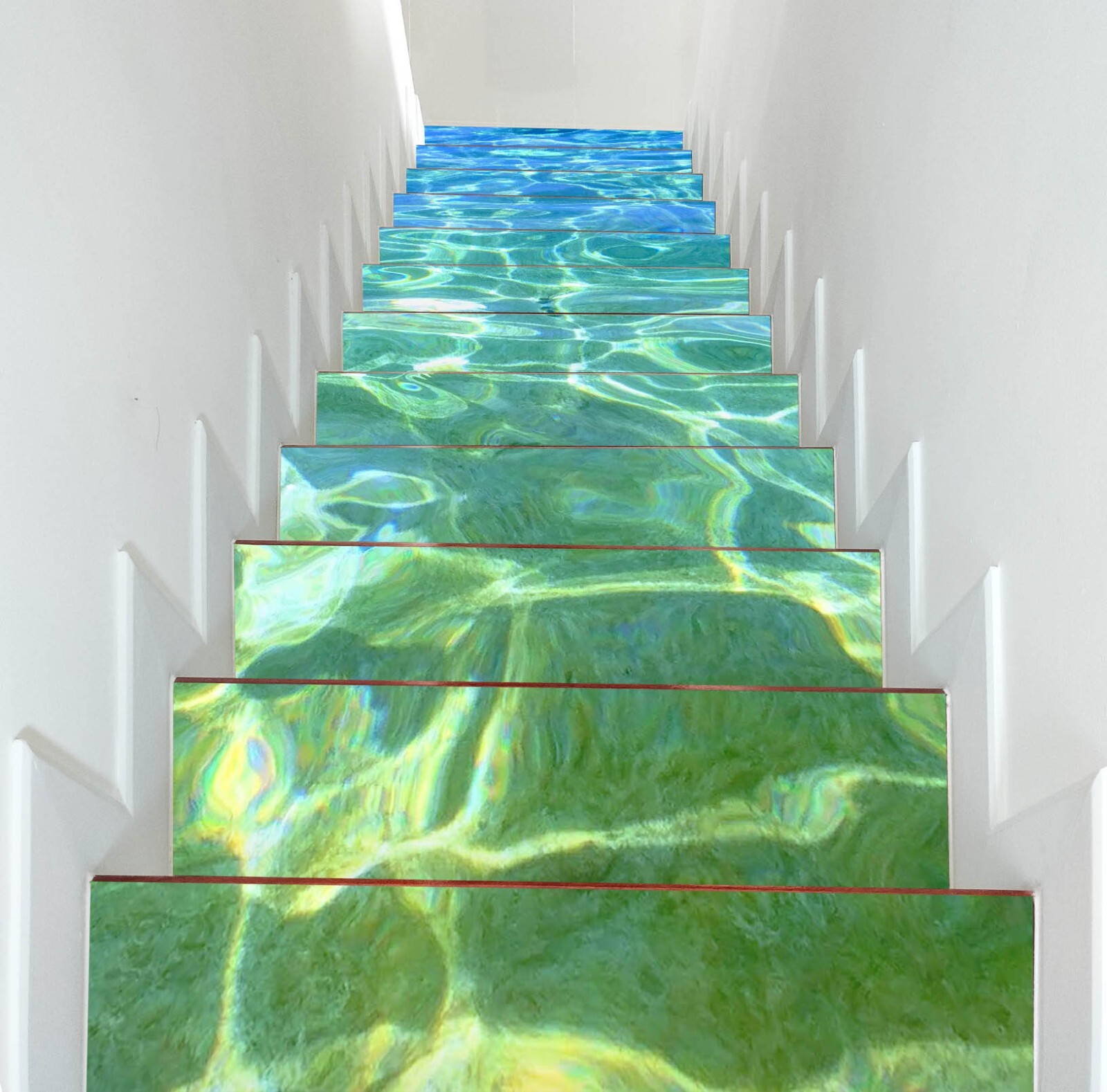 3D Dream Sea W135 Stairs Risers Decoration Photo Mural Vinyl Wallpaper Vera