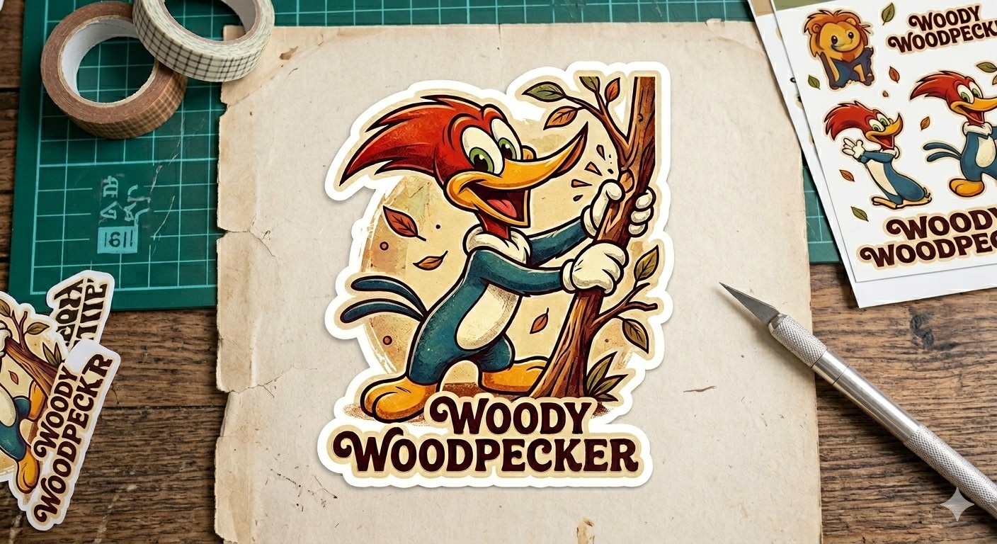 Woody Woodpecker Sticker Decal Phone Laptop Journal