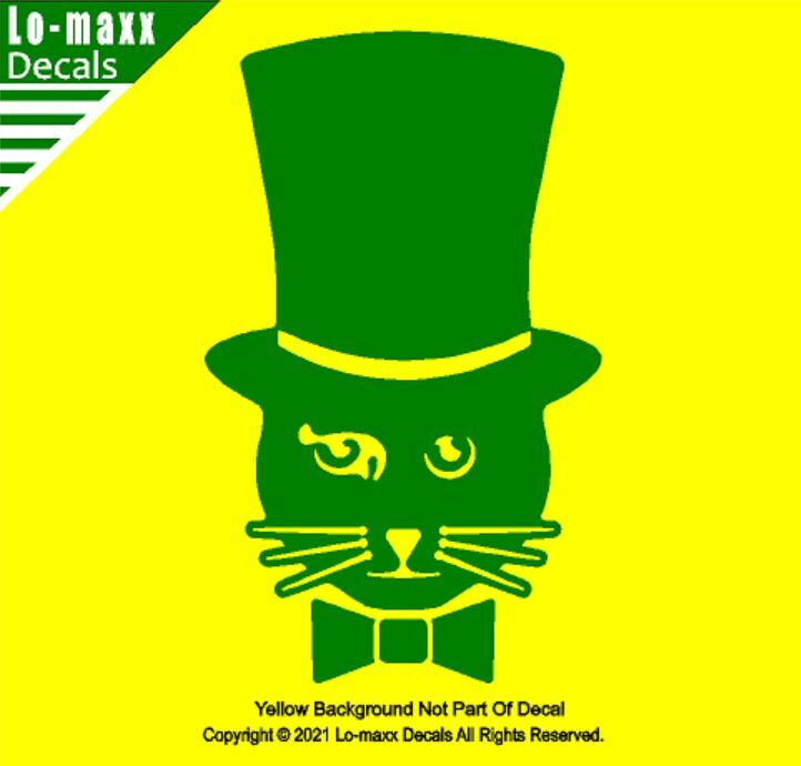 Top Hat Cat Kitty Car Truck Window Whimsical High Quality Die Cut Vinyl Decal