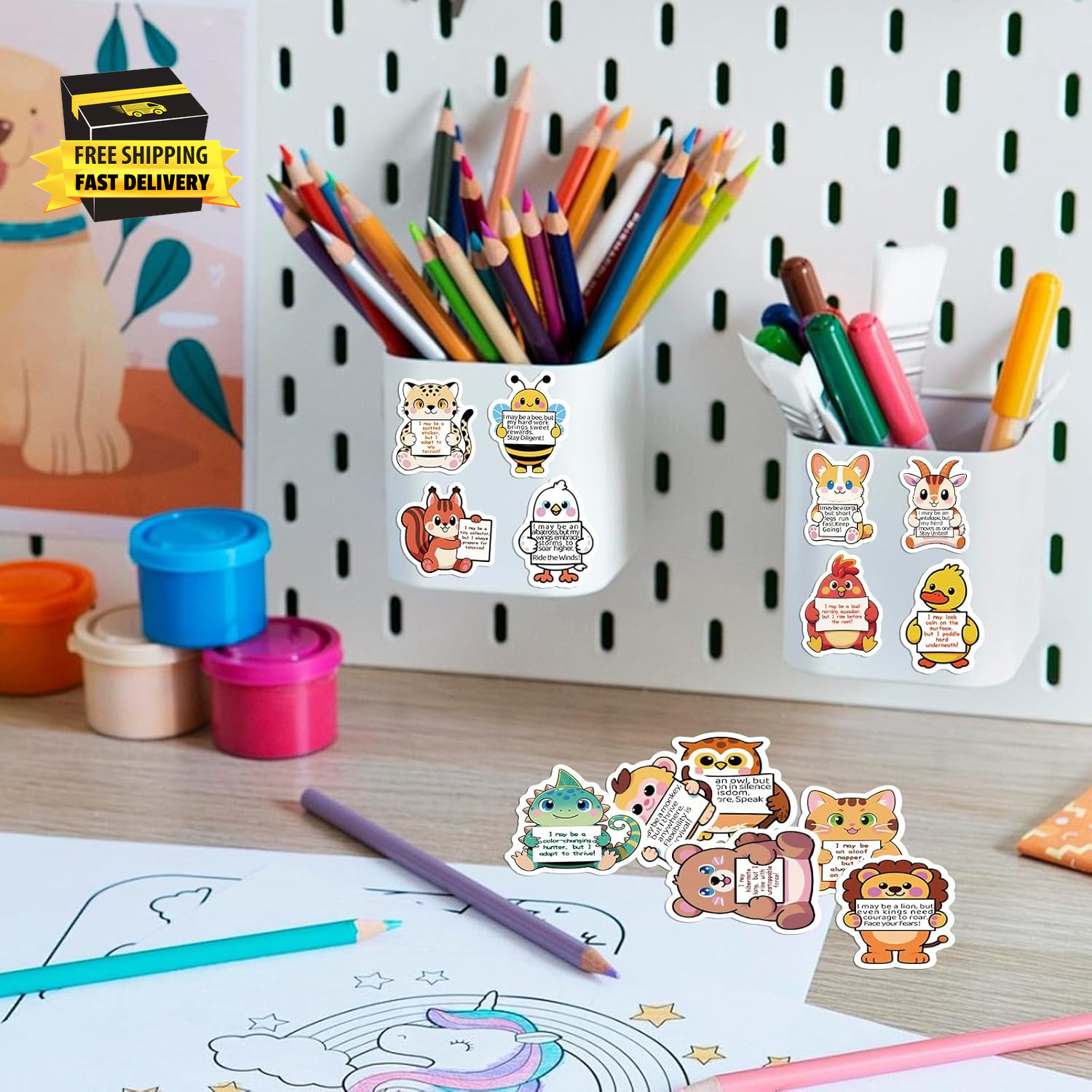 112 Pcs Emotional Support Animal Stickers – Affirmation Sticker Pack for Adults
