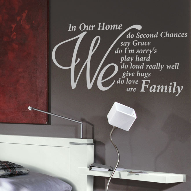 VINYL WALL ART STICKER FAMILY IN OUR HOME QUOTE DECAL ART HOME DECOR