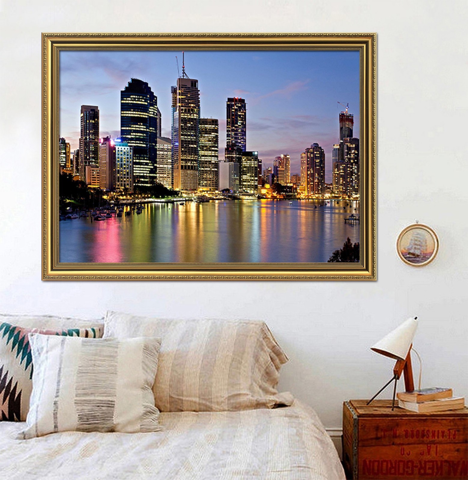 3D Riverside Building 5 Framed Poster Home Decor Print Painting Art AJ WALLPAPER