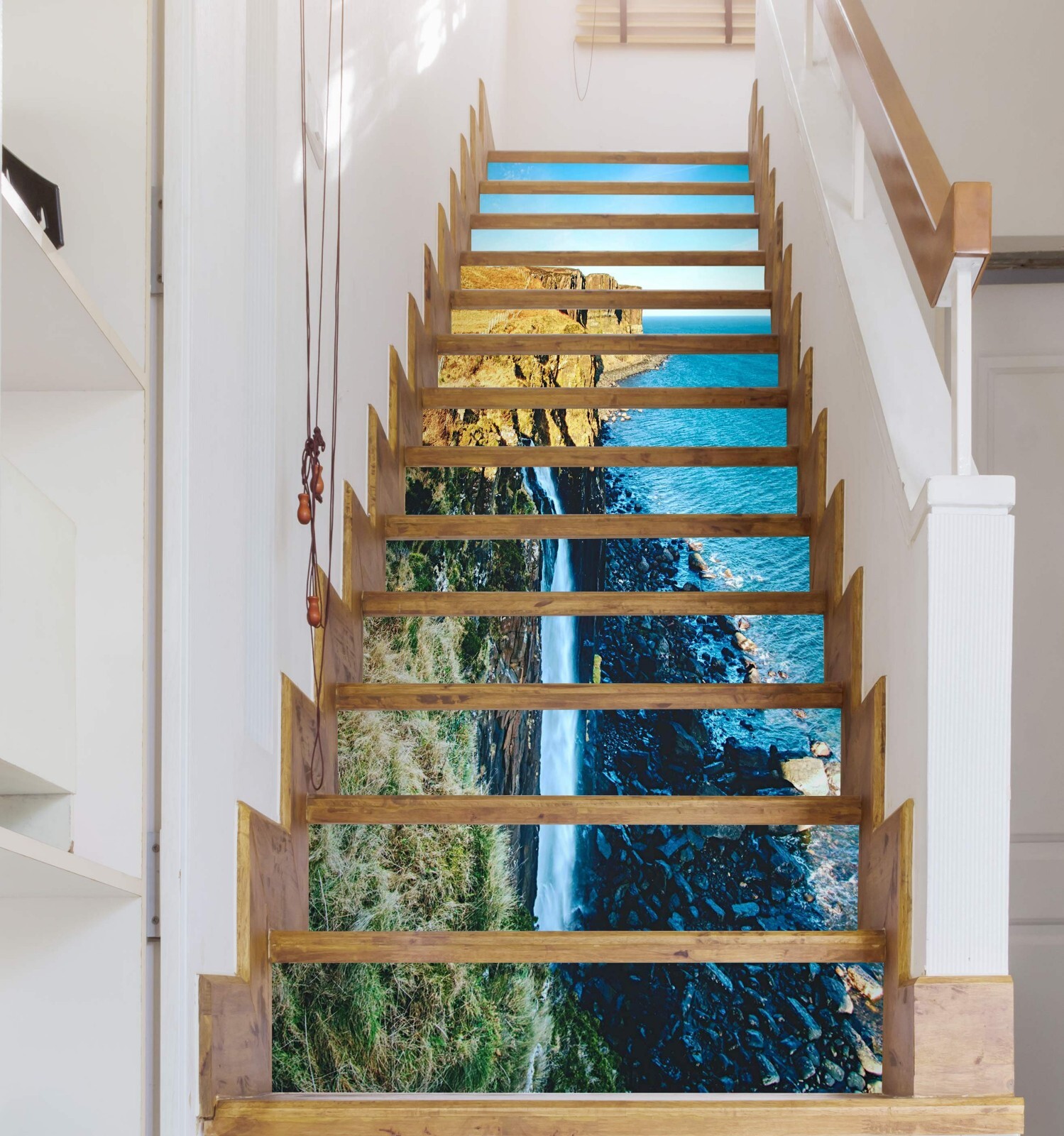 3D Mountain Ocean ZHU840 Stairs Risers Decoration Photo Mural Vinyl Wallpaper