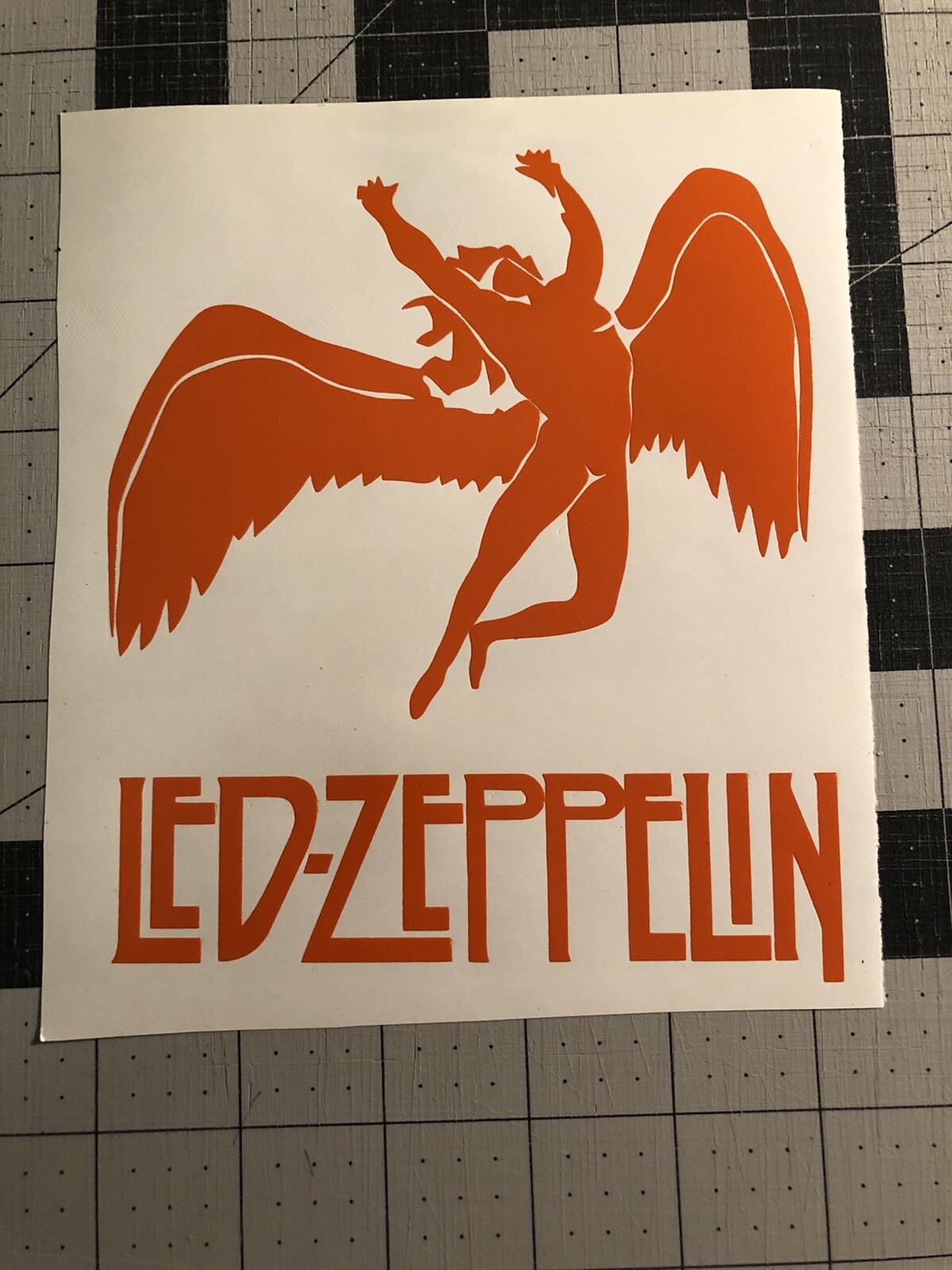 Vinyl Decal for Window – Led-Zeppelin Angel, Various Colors & Sizes
