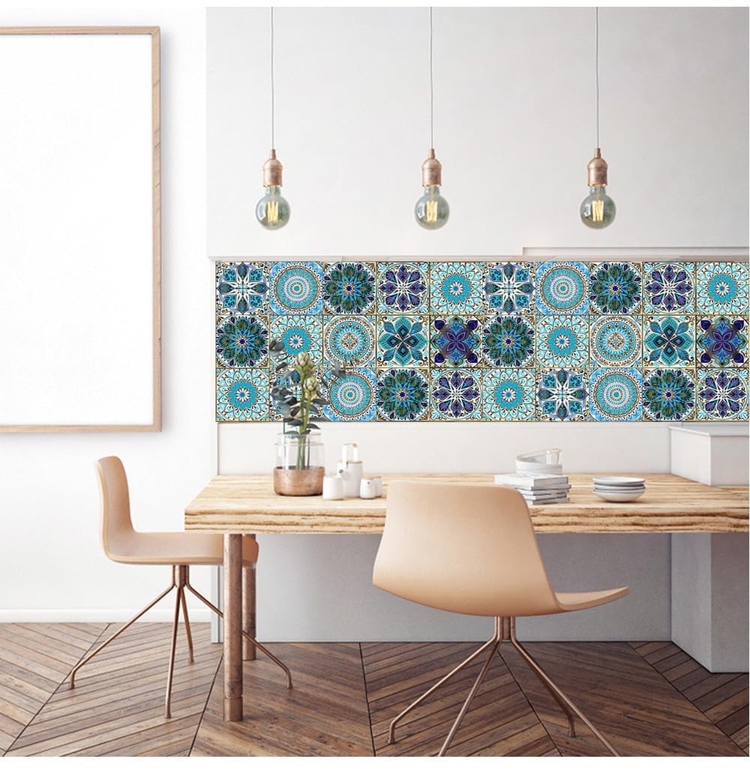 12 Pcs 6 inch Tile Stickers, Peel and Stick Self Adhesive Removable Moroccan …