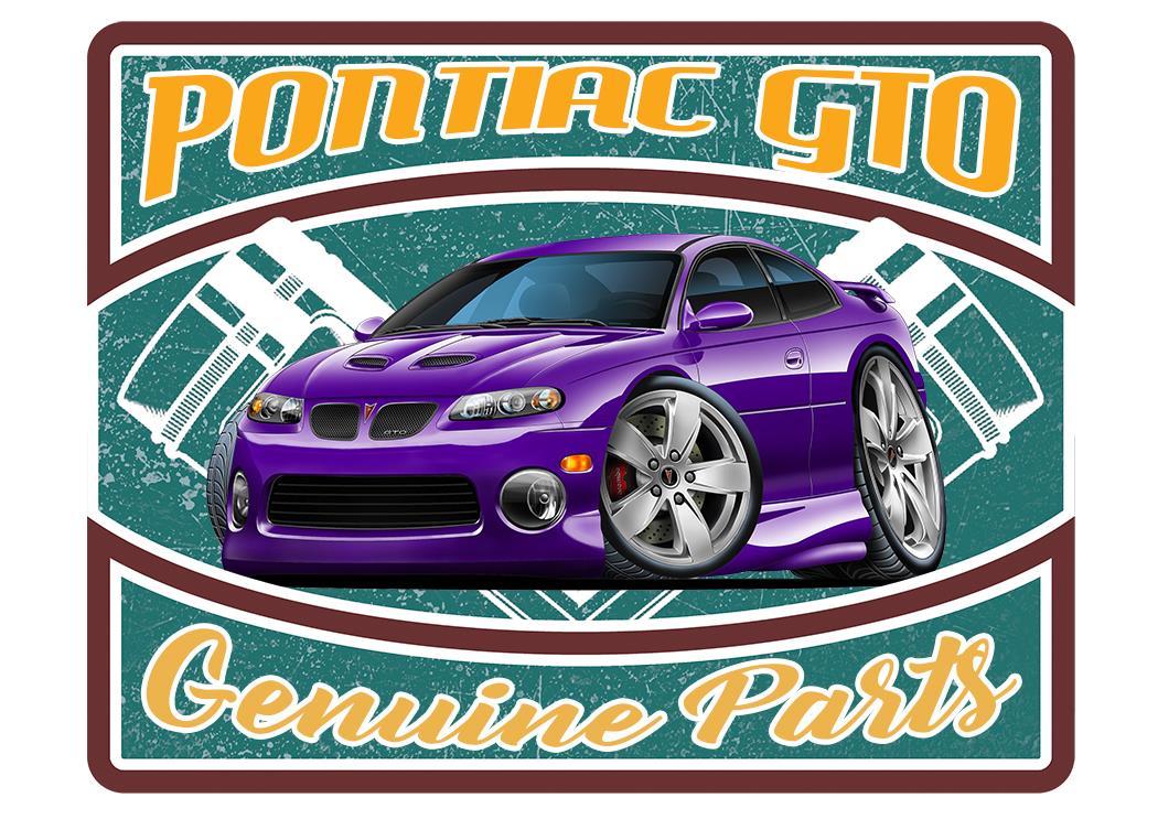 2004-06 Pontiac GTO GENUINE PARTS Garage Sign Wall Art Graphic Sticker