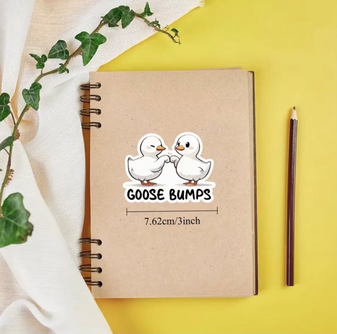 1 PC – Glossy Goose Bumps Funny Cute Fist Laptop Travel Luggage Cup Bottle Book