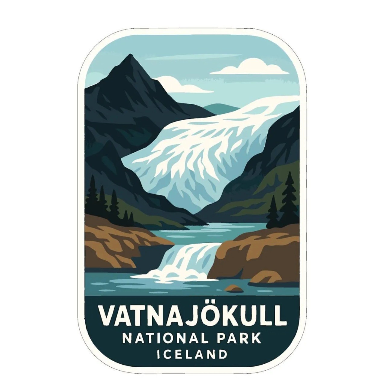 Vatnajökull Iceland Iron On Heat Transfer Vinyl HTV Die-Cut World National Parks