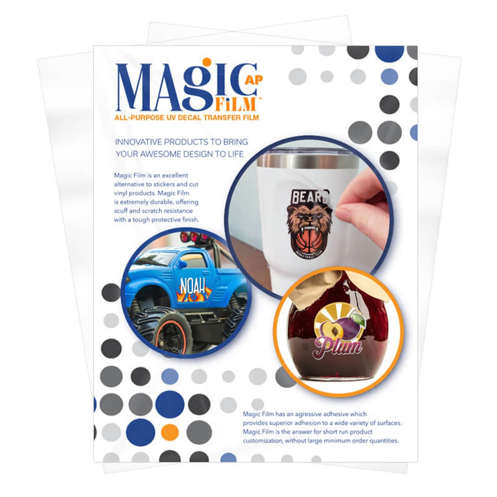 Magic Film UV-DTF Decal Transfer Film 13 x 17, DTF Paper for Epson V1070 Printer