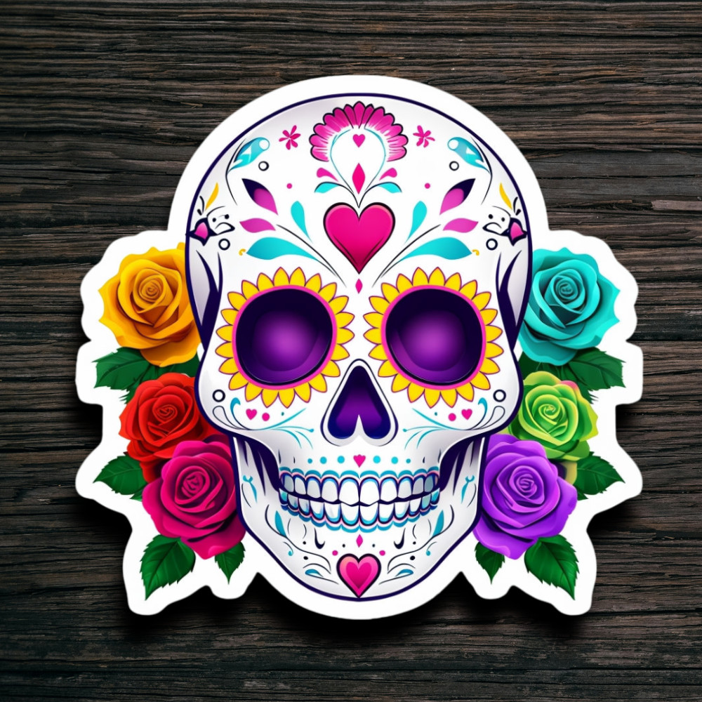 MEME SKULL STICKER Waterproof UV RESISTANT Vinyl Die Cut Glossy Matte POD