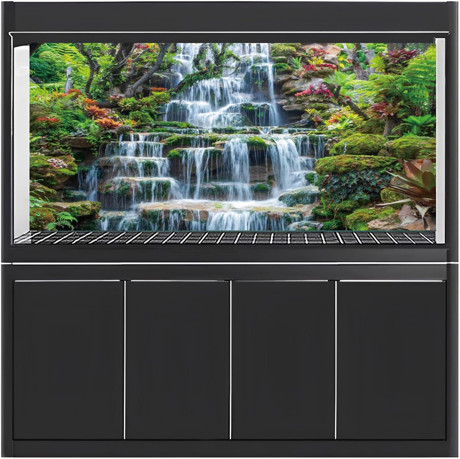 AWERT 24×16 inches Waterfall Aquarium Background Forest Park Green Tropical P…