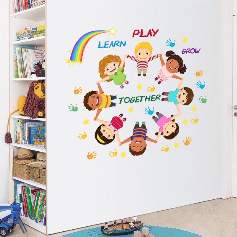 Peel and Stick Kids Wall Decals – Educational Rainbow & Diversity Stickers fo…