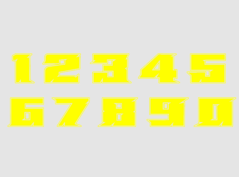 Adesivo numero giallo fluo racing campionato gara moto scooter quad cross motard