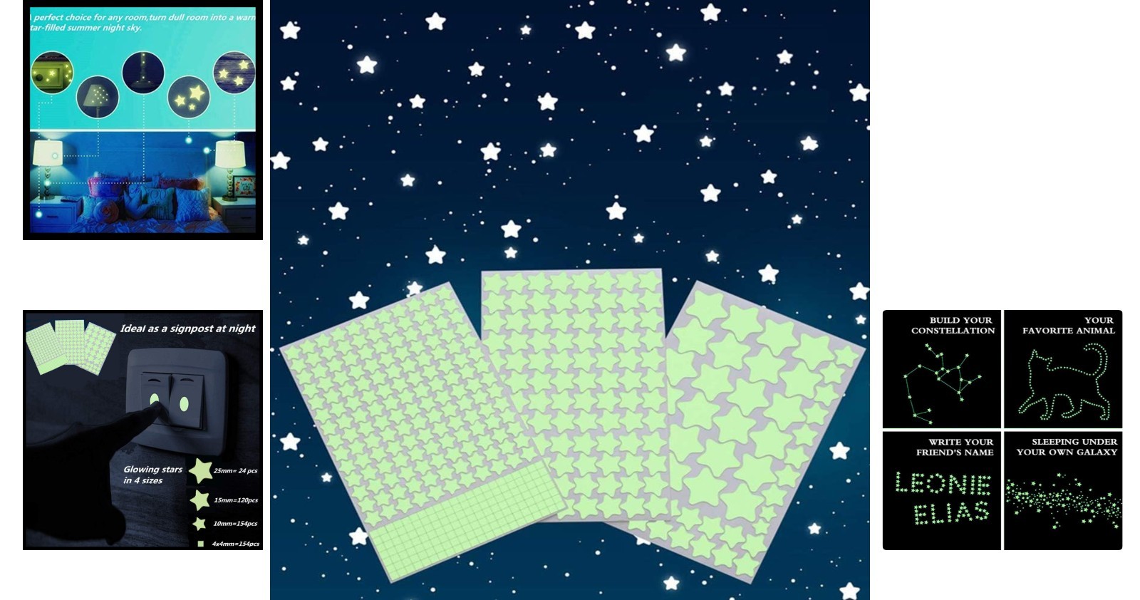 Stunning 452-Piece Glow in The Dark Star Wall Stickers – Perfect for Kids' Rooms