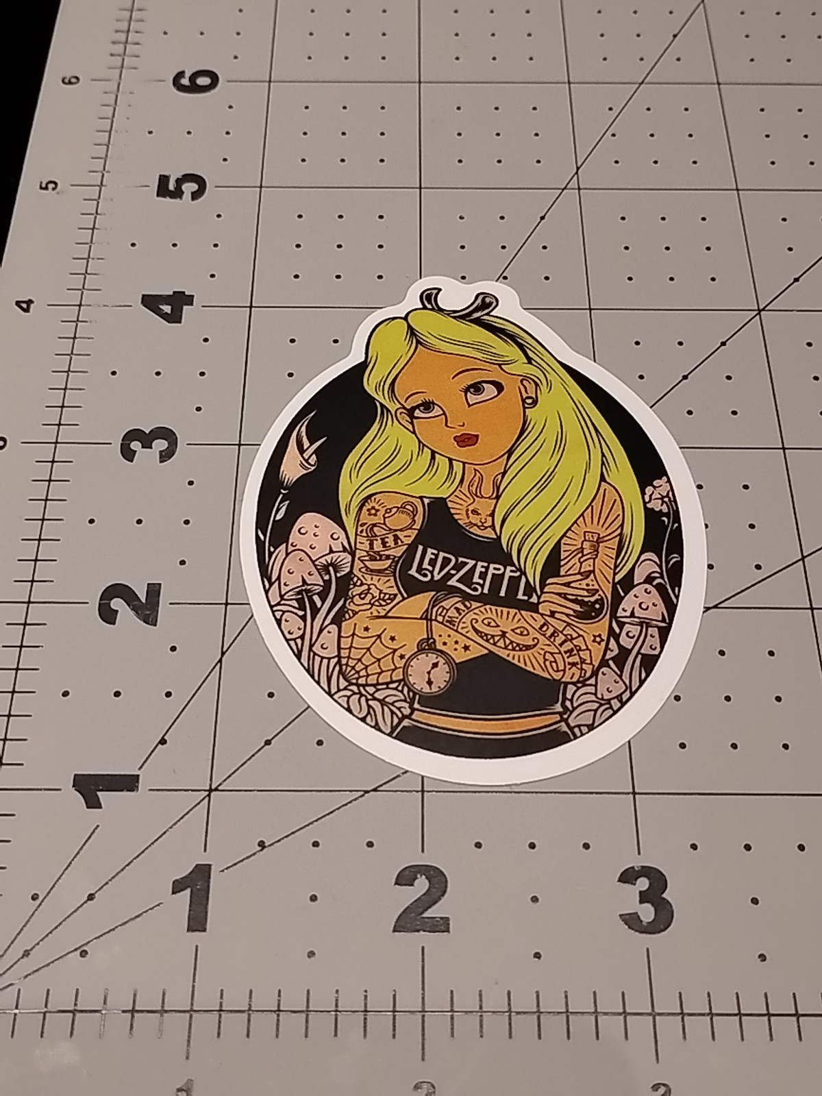 Alice In Wonderland Shrooms Tattoo Emo Sticker Vinyl Decal Car Laptop Skateboard