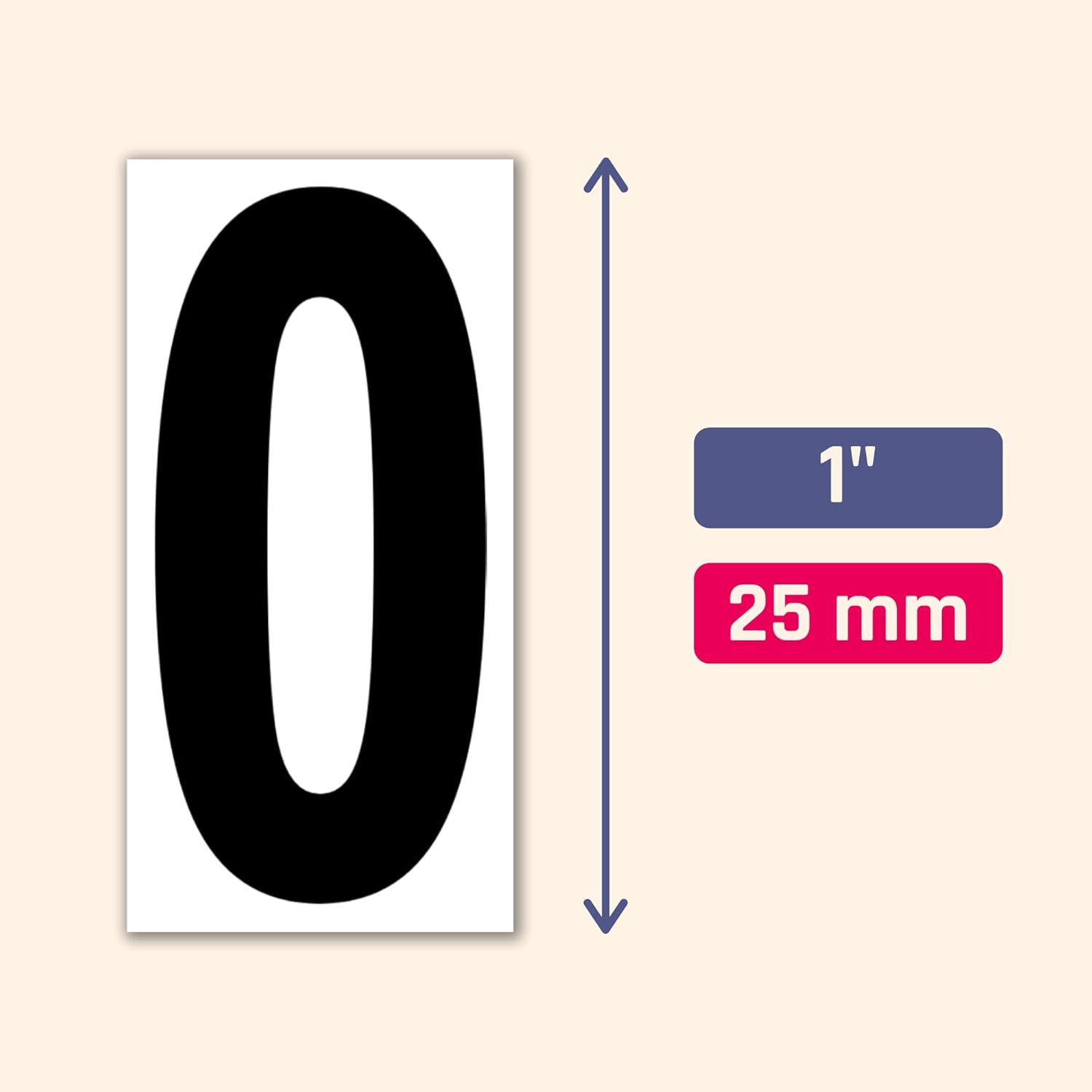 600 Pieces, 1" – Vinyl Number Stickers, Waterproof Stick On Numbers – Black Numb