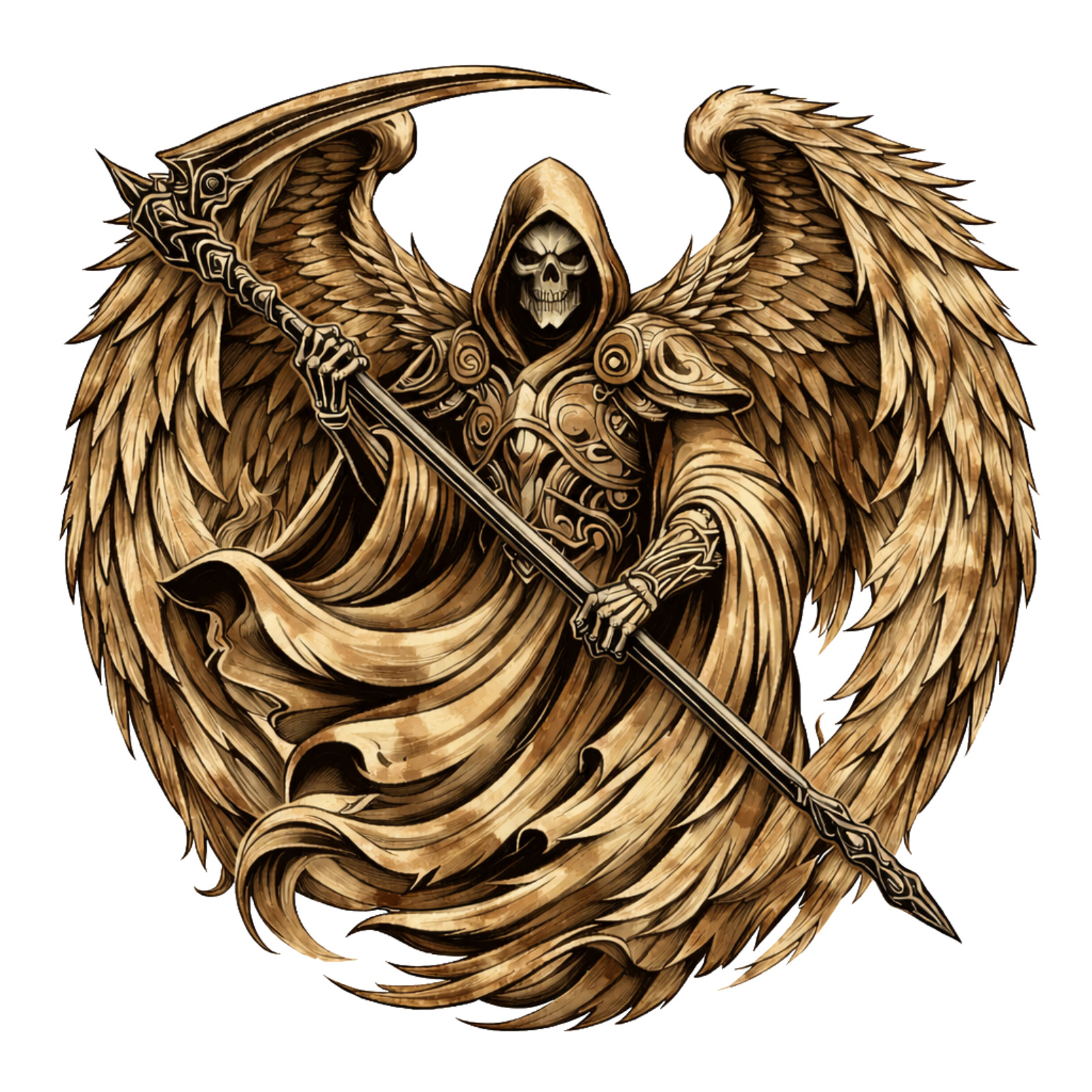 Desert Grim Reaper Sticker Dark Angel Skull Gothic Vinyl Decal Series 6