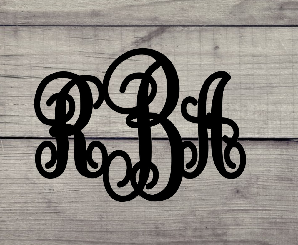 Script Monogram- Great gift idea for Yeti, Cellphones, Auto, Laptop