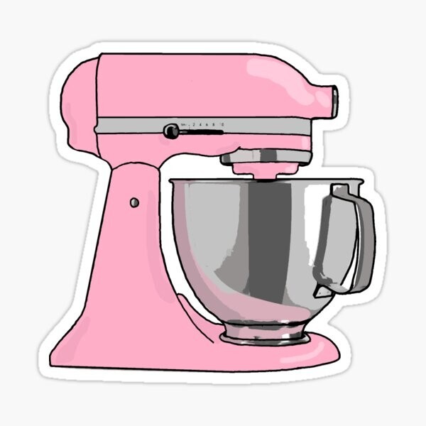 Baker Loves Baking Kitchen Mixer Vinyl Decal Sticker for Phone Laptop Bumper