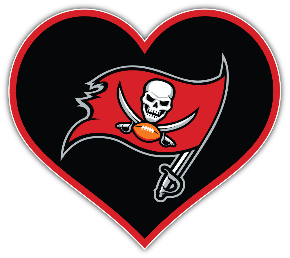 Tampa Bay Buccaneers Heart NFL Sport Car Bumper Sticker Decal "SIZES"