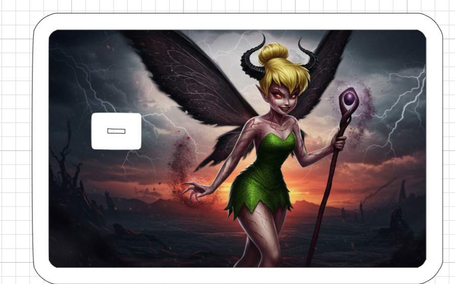 Disney Demon ATM DEBIT CREDIT CARD Skin Sticker Snow Tinkerbell Ariel Halloween