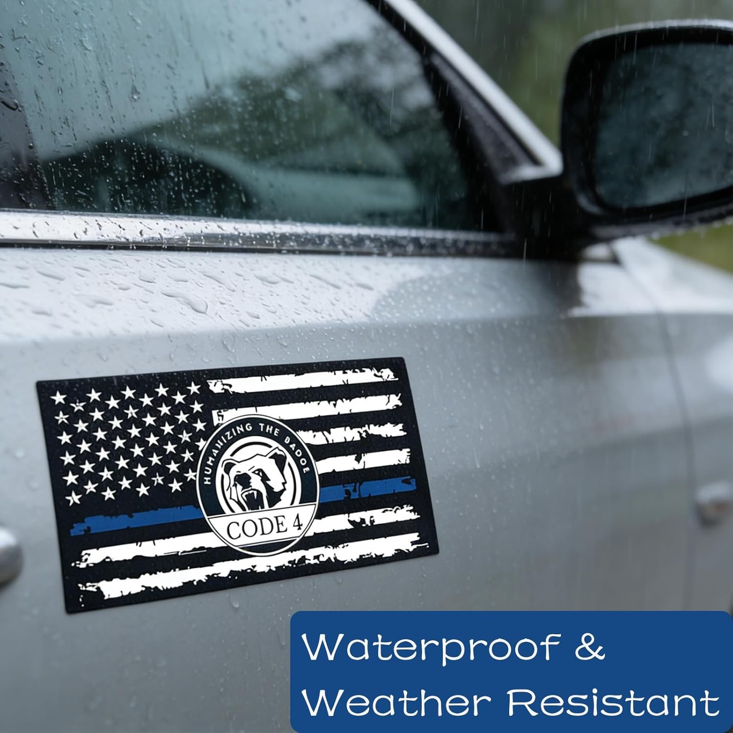 5 PCS Thin Blue Line Sticker Code 4, Police Support Stickers American Flag Thin