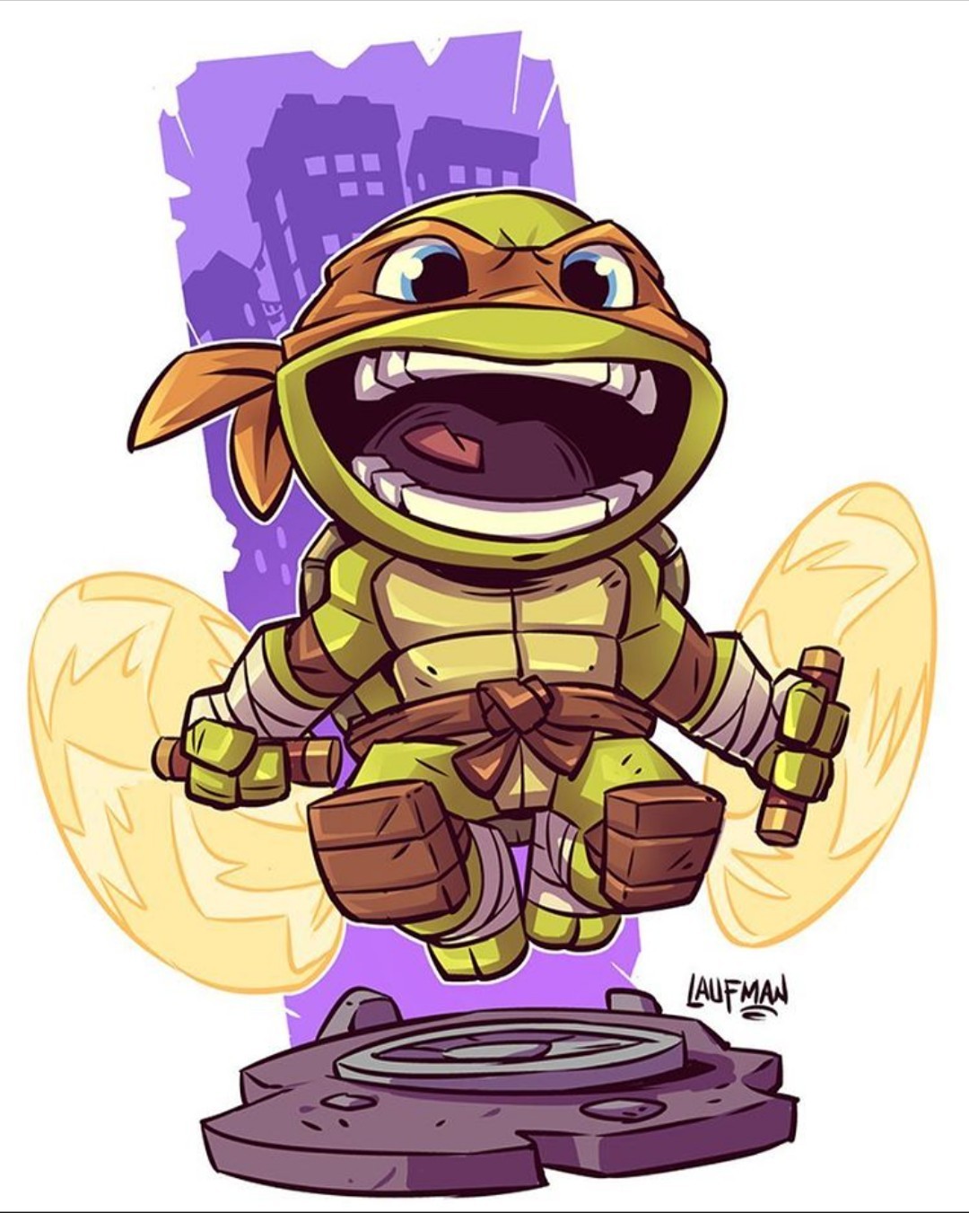 TMNT STICKER LOT OF 5 X VYNIL DIE CUT HIGH GLOSS STICKER 3X2 INCHES STICKER LOT