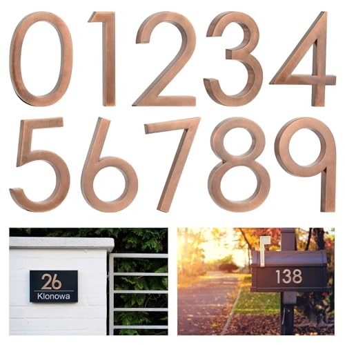 Self Adhesive Mailbox Numbers,Door Address Number Stickers for Office Bronze