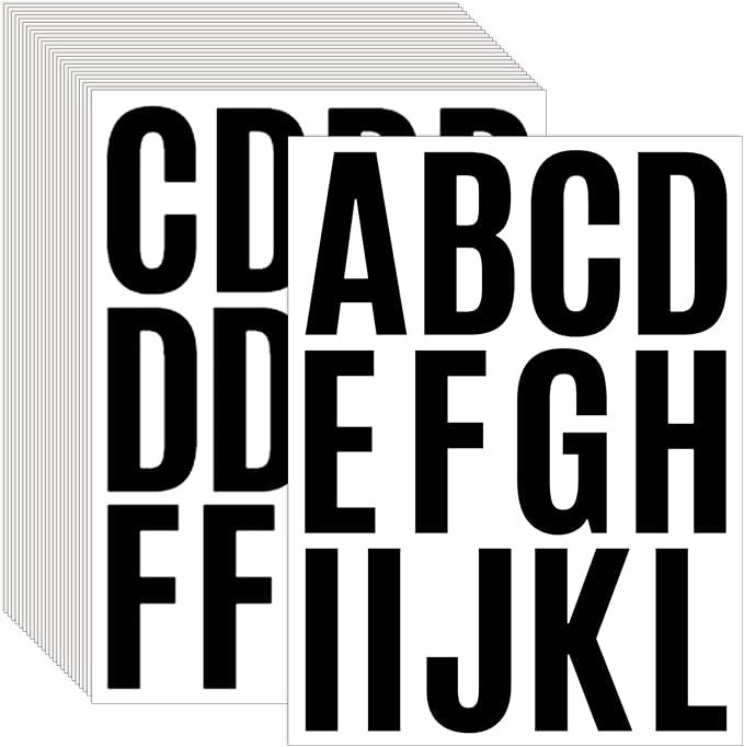 24 Sheets 2 Inch Self Adhesive Letters Stick on Vinyl Letters Capital Letter Sti