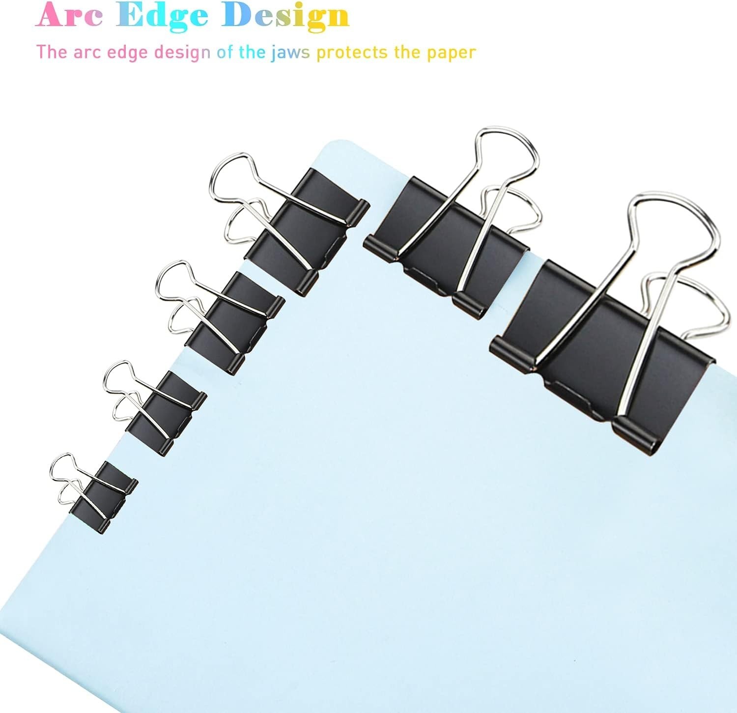 Small Binder Clips, 48 Pack, 3/4 Inch, Standard 19mm, 0.75 Inch Black-48 Pcs