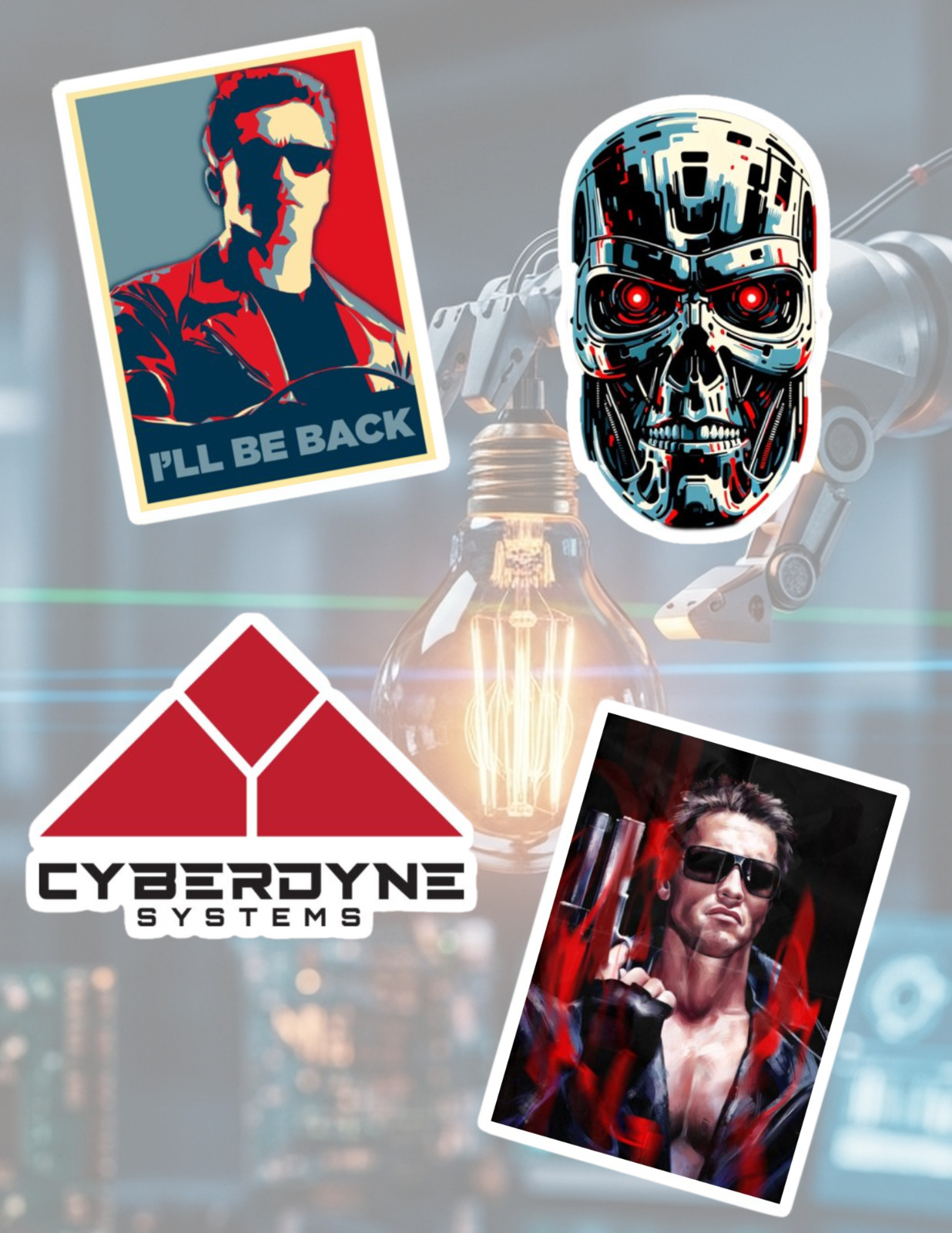 Terminator 80's Movies 4pc Sticker Pack