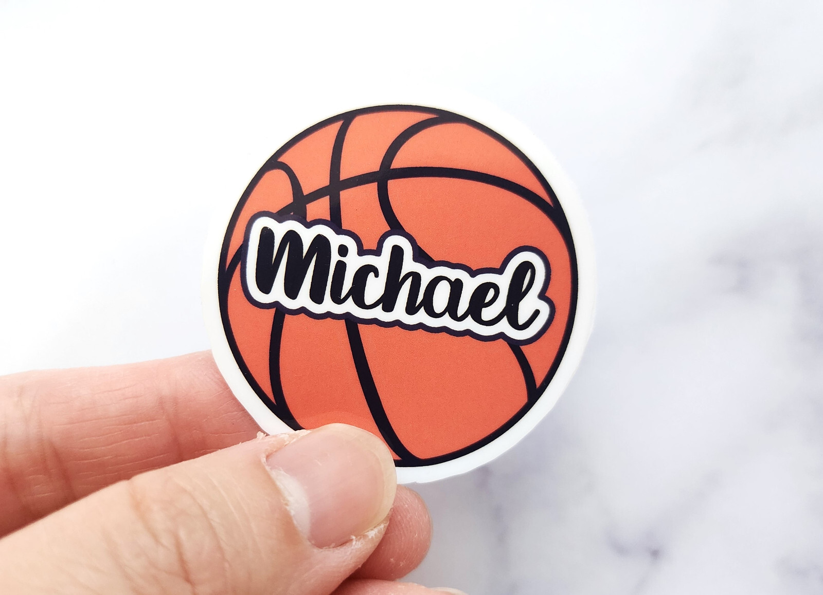 Holographic Custom Name Basketball Sticker, Basketball Player Gift