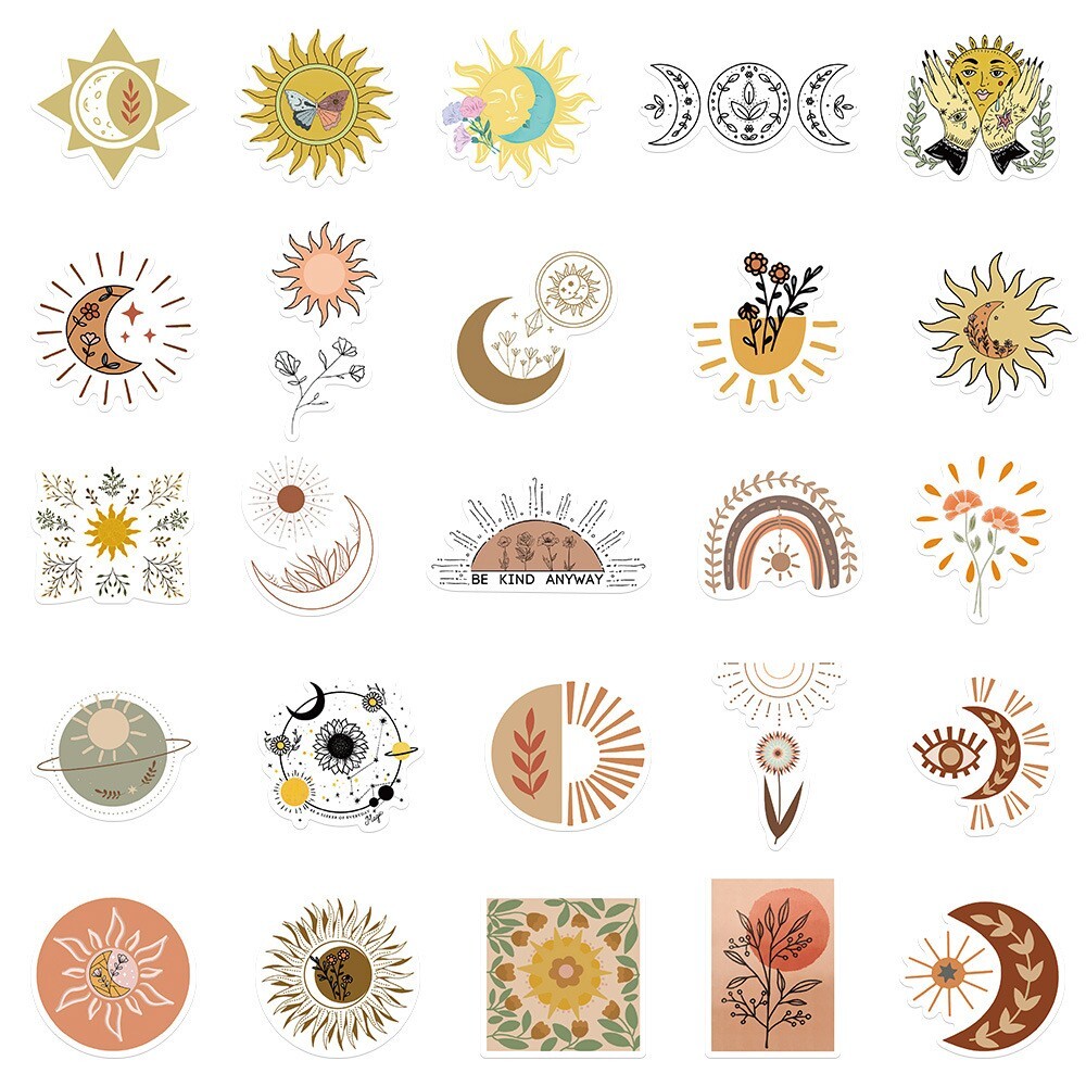 50pcs SUN TOTEM Stickers, Apollo Mystery Witch Astrology, #220