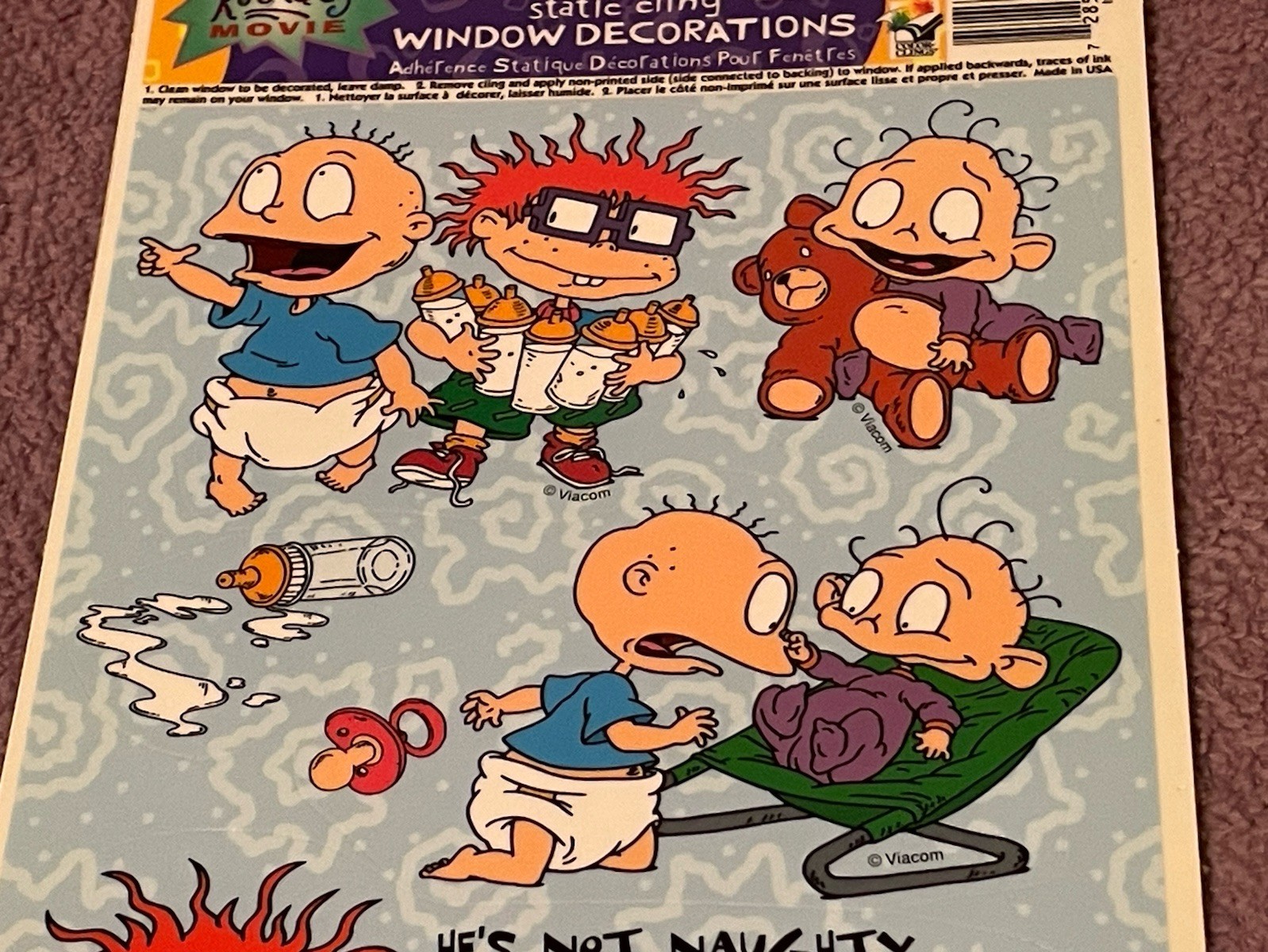 Vintage Rugrats Nickelodeon Static Cling Window Decorations NEW!! (3 AVAILABLE)