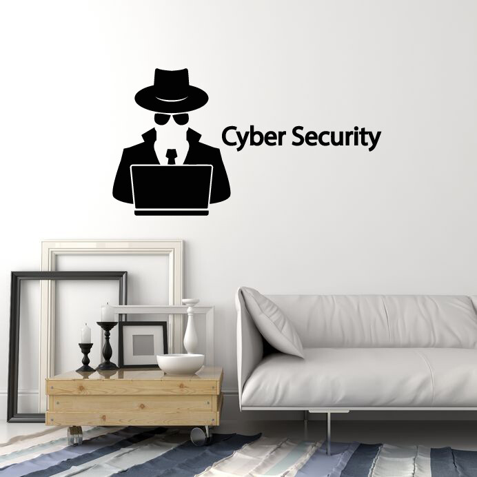 Vinyl Wall Decal Cyber Security Hacker Spy Agent Laptop Decor Stickers (ig5571)