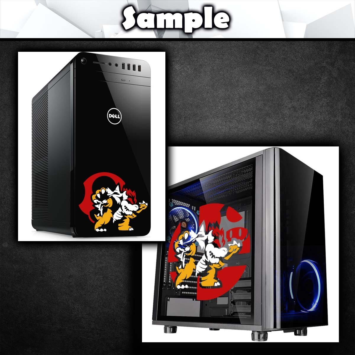 Bowser Super Mario Bros Vinyl Decal Sticker (Nintendo Car Laptop PC Tower Decor)