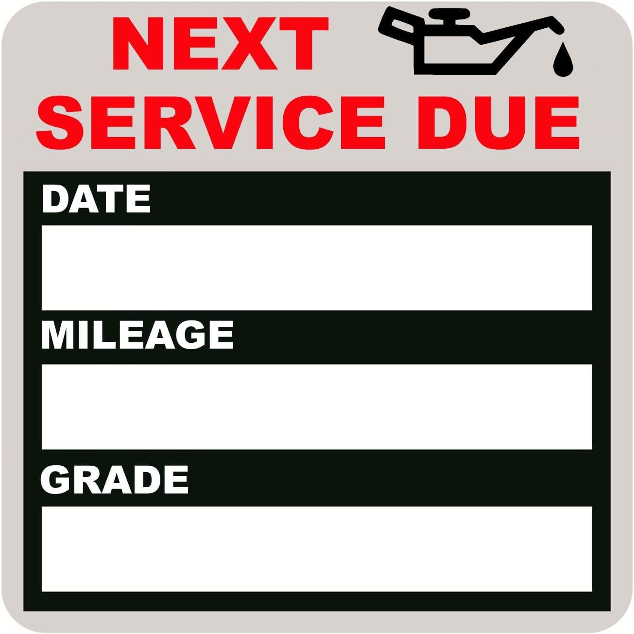 Oil Change Stickers Static Cling, 120pcs 2×2 Inches Reminder Clear