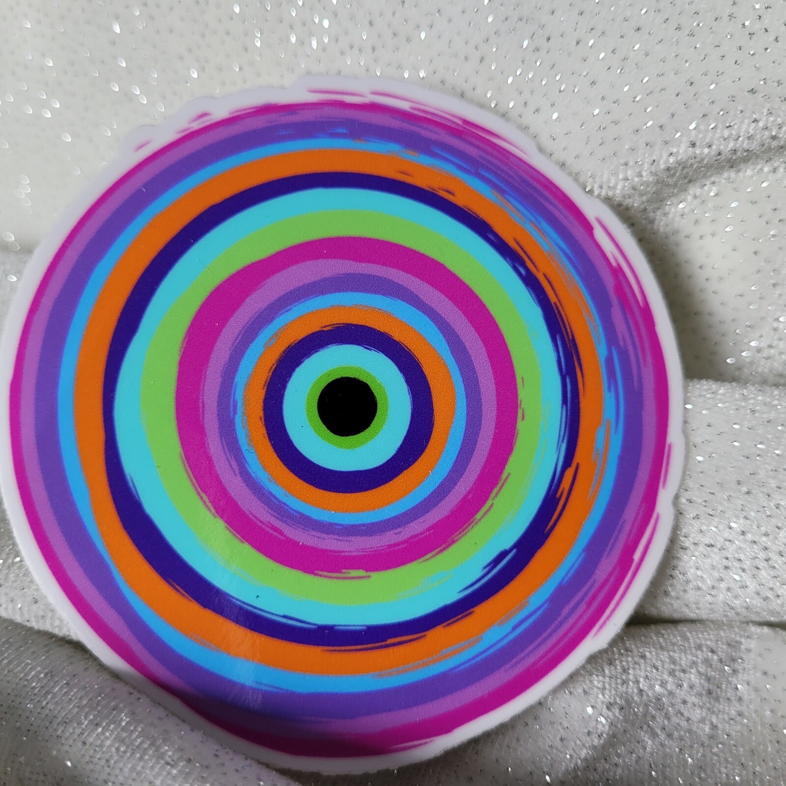 STKR082 PAINTED Layered CIRCLE Magenta Pink Lavender Purple Aqua Orange Teal Lim