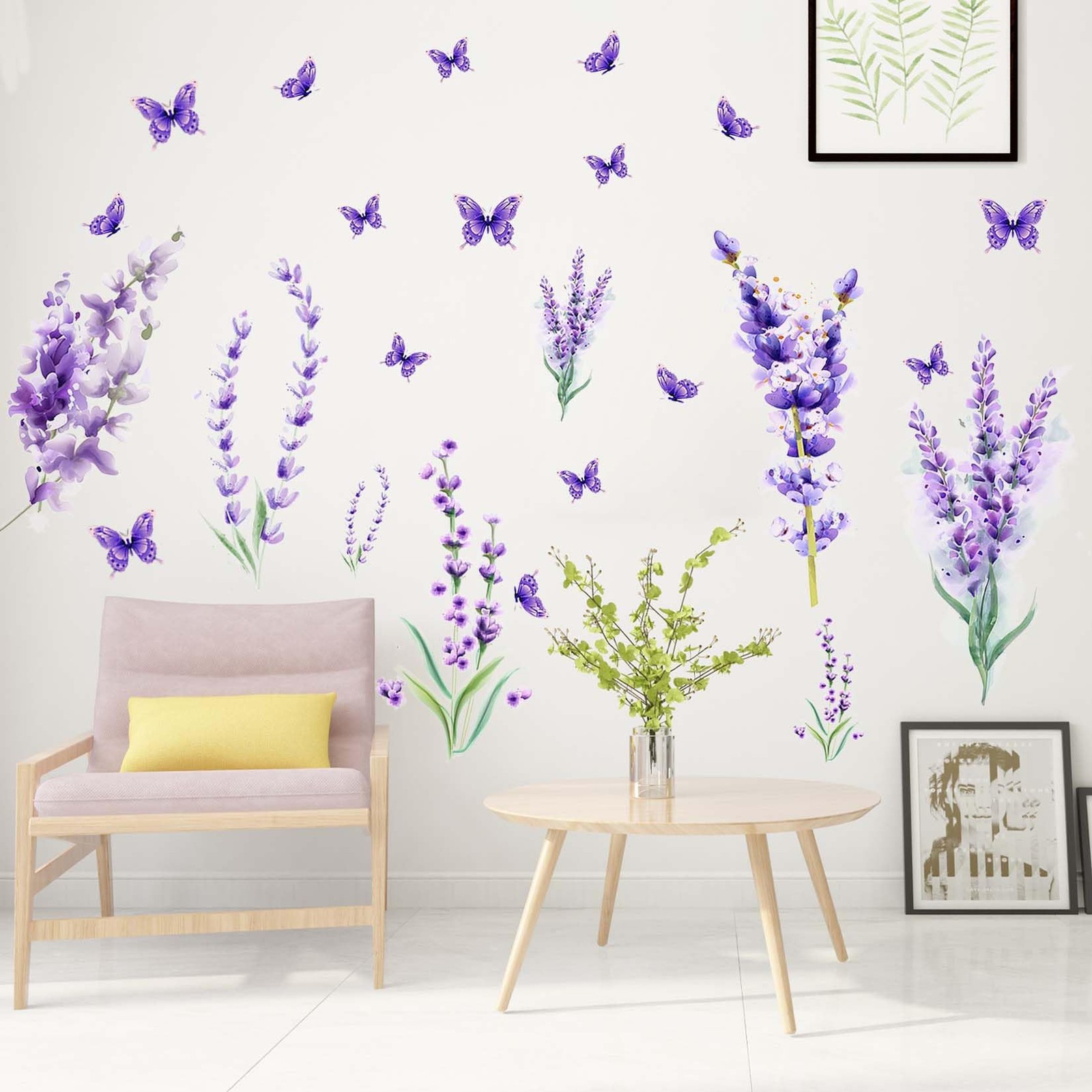 Removable Purple Lavender Wall Decals Purple Flowers Butterfly Wall Stickers …