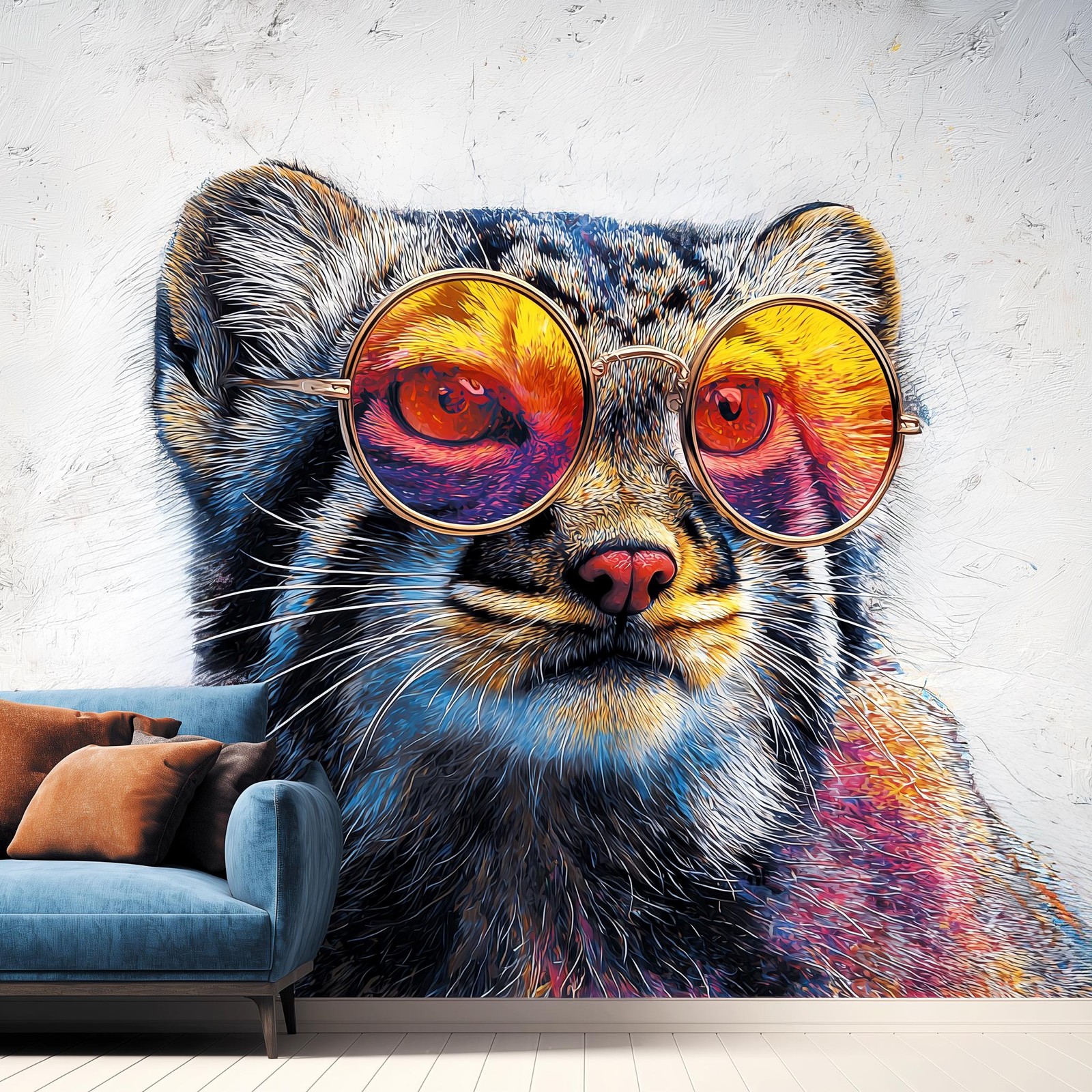 Pallas Cat Wall Decal | Manul Cat with Sunglasses