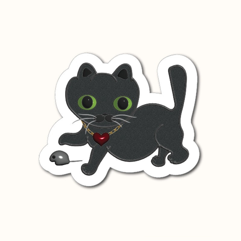 Black Kitty Vinyl Stickers Waterproof Cat Decal Outdoor Car Water Bottle Laptop