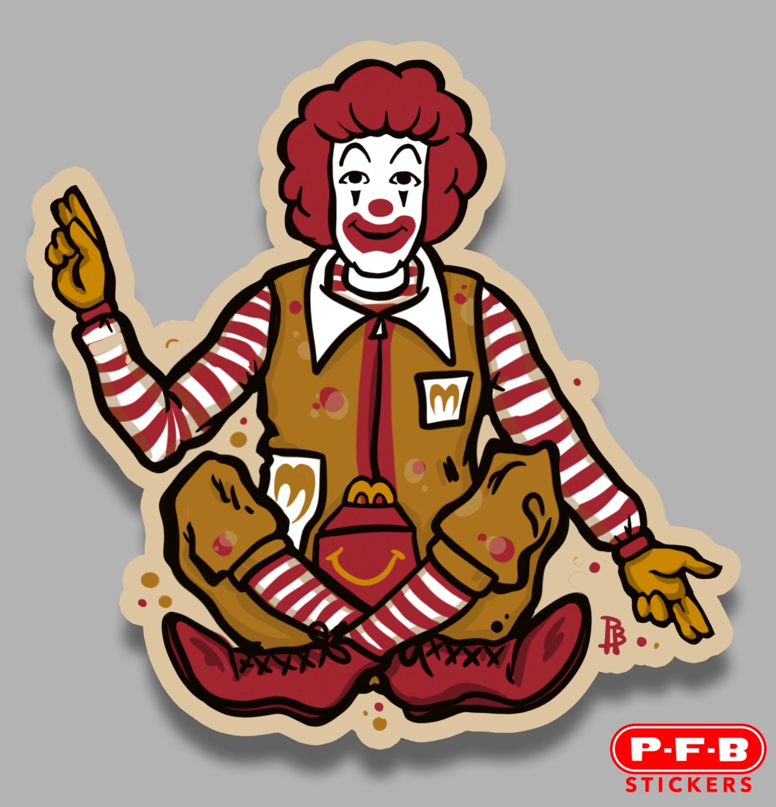 Ronald McDonald McDonald's Parody 4” Sticker Decal FREE SHIPPING