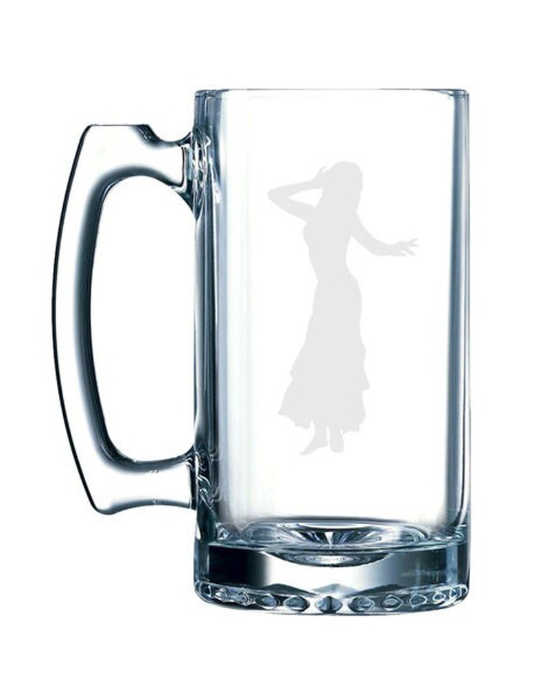 Contour Silhouette- Dancing Woman Girl Version 1 Shadow – 26 Oz Glass Mug Stein