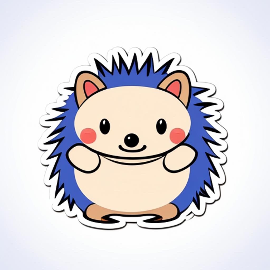 Hedgehog Sticker Cute Pet Animal Cartoon Spikey Quills (4 Inch)